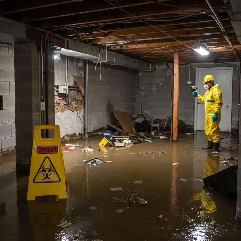 Flooded Basement Electrical Hazard in Steeleville, IL Property