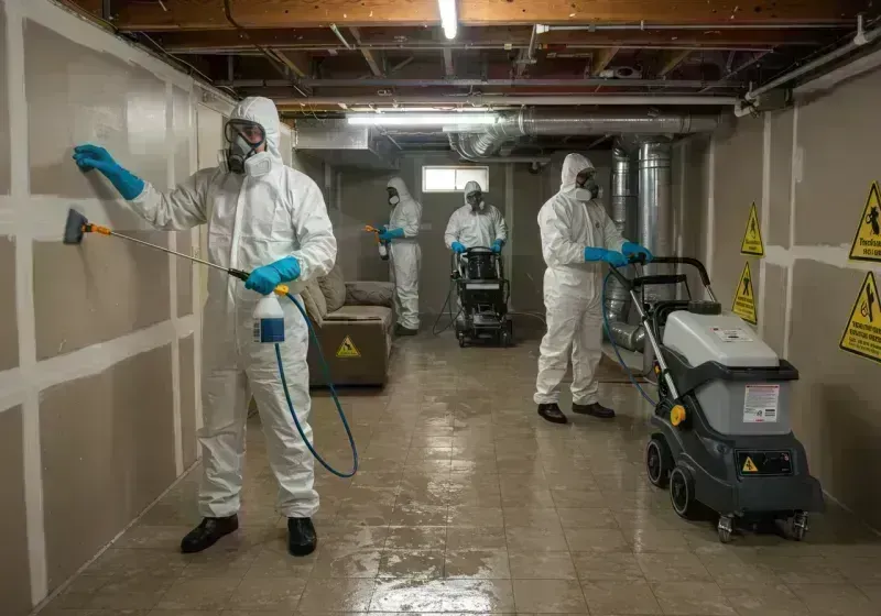 Basement Moisture Removal and Structural Drying process in Steeleville, IL